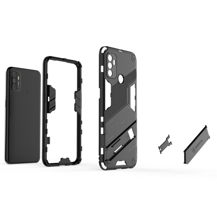 For OPPO A53 4G Punk Armor 2 in 1 PC + TPU Shockproof Case with Invisible Holder