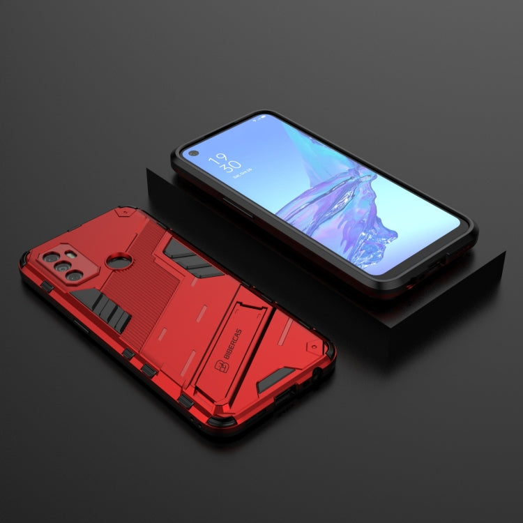 For OPPO A53 4G Punk Armor 2 in 1 PC + TPU Shockproof Case with Invisible Holder