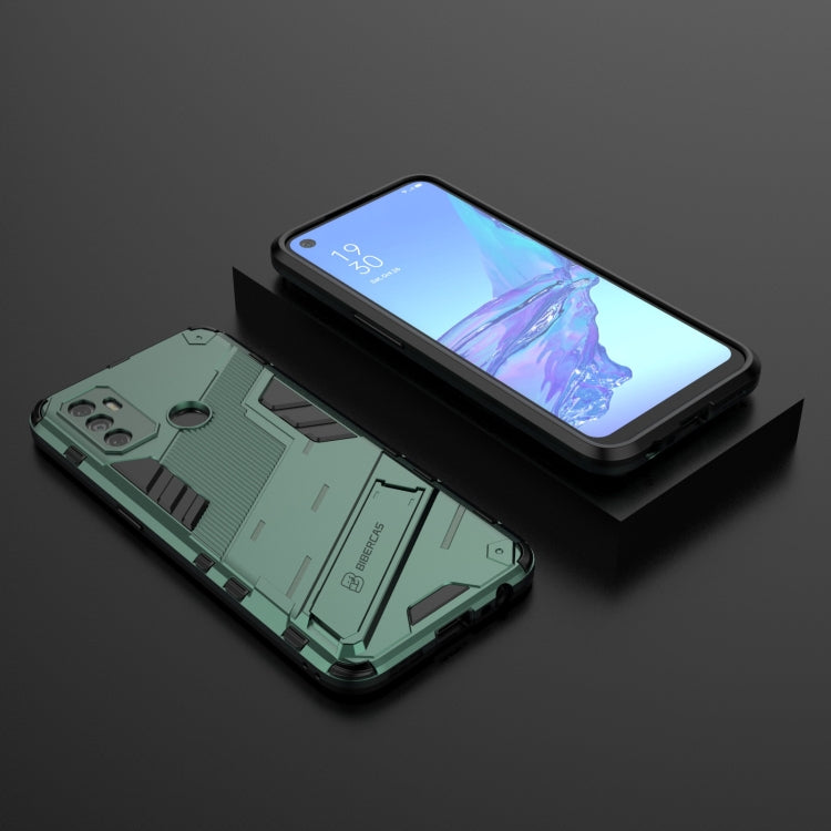 For OPPO A53 4G Punk Armor 2 in 1 PC + TPU Shockproof Case with Invisible Holder