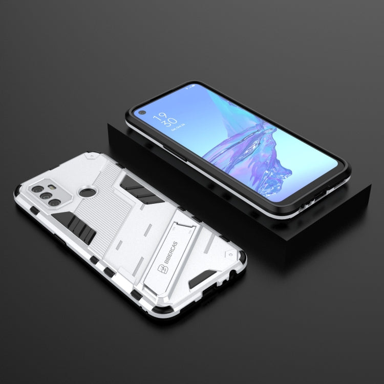 For OPPO A53 4G Punk Armor 2 in 1 PC + TPU Shockproof Case with Invisible Holder