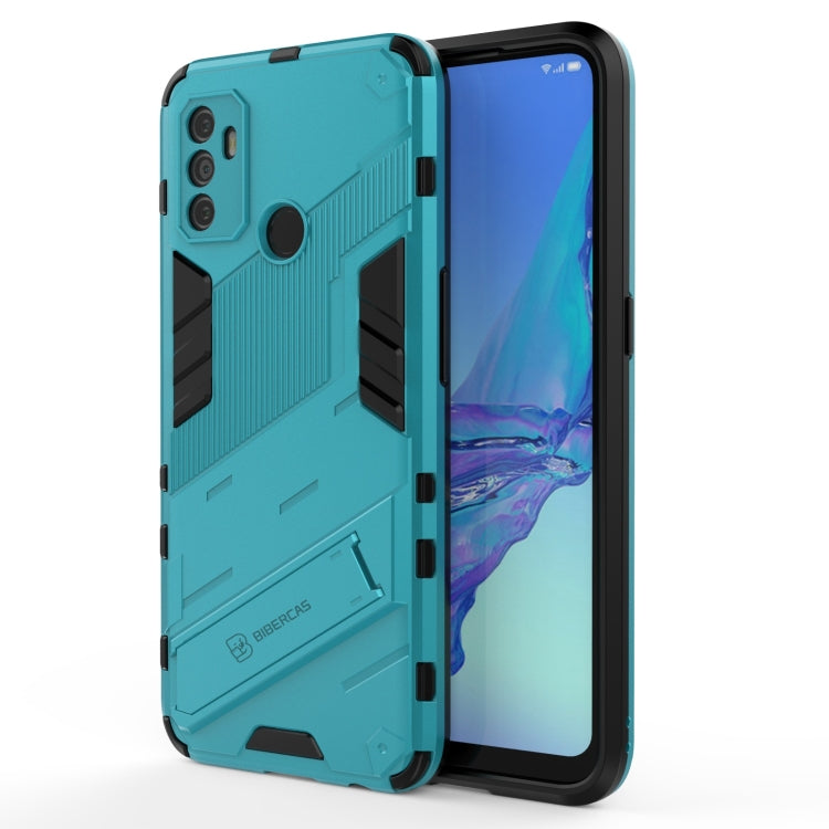 For OPPO A53 4G Punk Armor 2 in 1 PC + TPU Shockproof Case with Invisible Holder