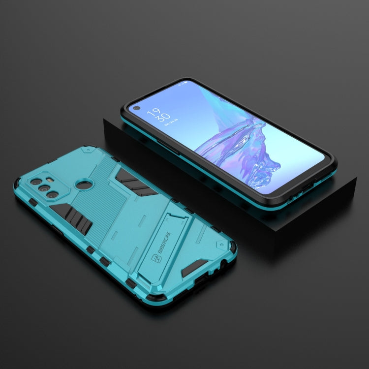 For OPPO A53 4G Punk Armor 2 in 1 PC + TPU Shockproof Case with Invisible Holder