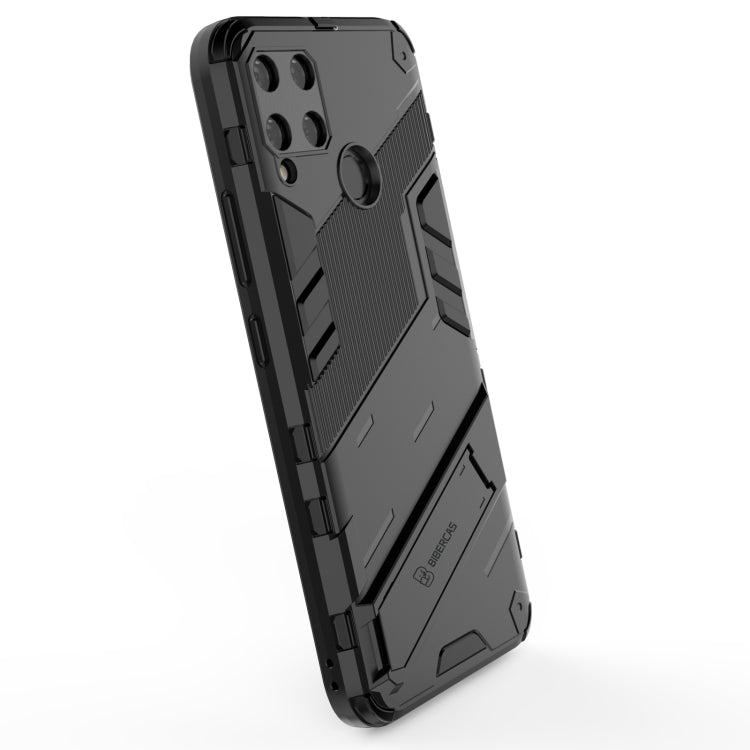 For OPPO Realme C15 Punk Armor 2 in 1 PC + TPU Shockproof Case with Invisible Holder