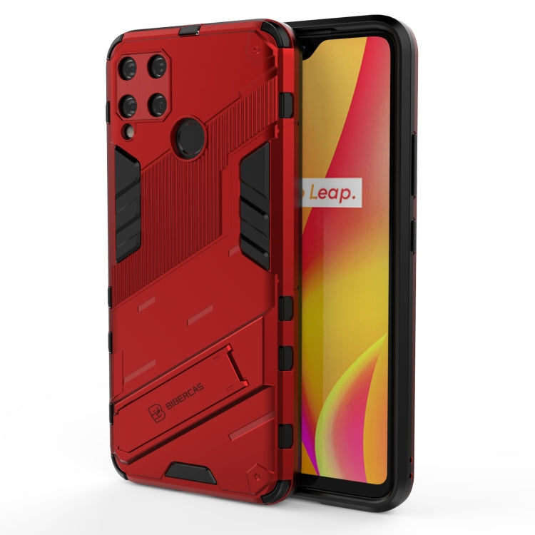 For OPPO Realme C15 Punk Armor 2 in 1 PC + TPU Shockproof Case with Invisible Holder