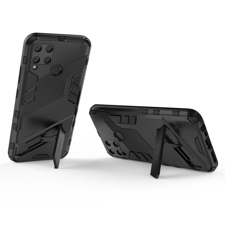 For OPPO Realme C15 Punk Armor 2 in 1 PC + TPU Shockproof Case with Invisible Holder