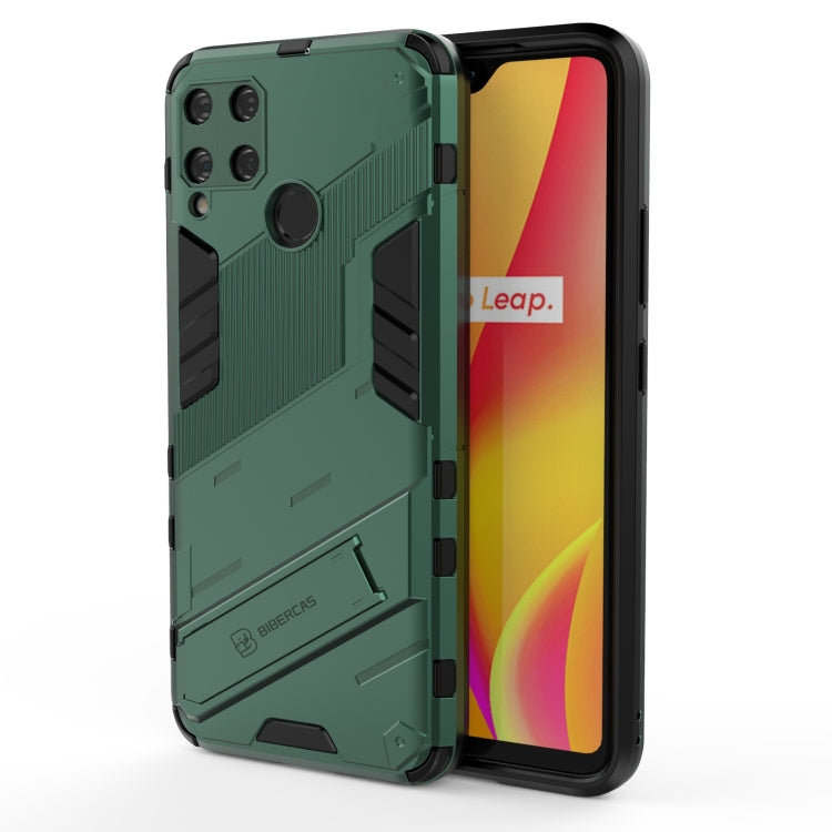 For OPPO Realme C15 Punk Armor 2 in 1 PC + TPU Shockproof Case with Invisible Holder