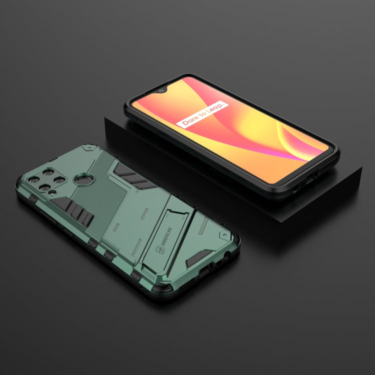 For OPPO Realme C15 Punk Armor 2 in 1 PC + TPU Shockproof Case with Invisible Holder