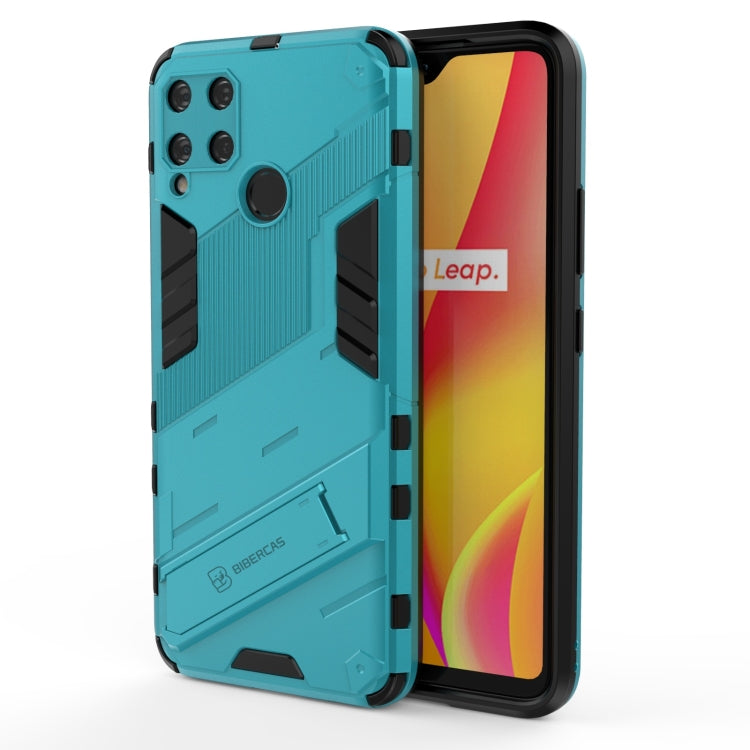 For OPPO Realme C15 Punk Armor 2 in 1 PC + TPU Shockproof Case with Invisible Holder