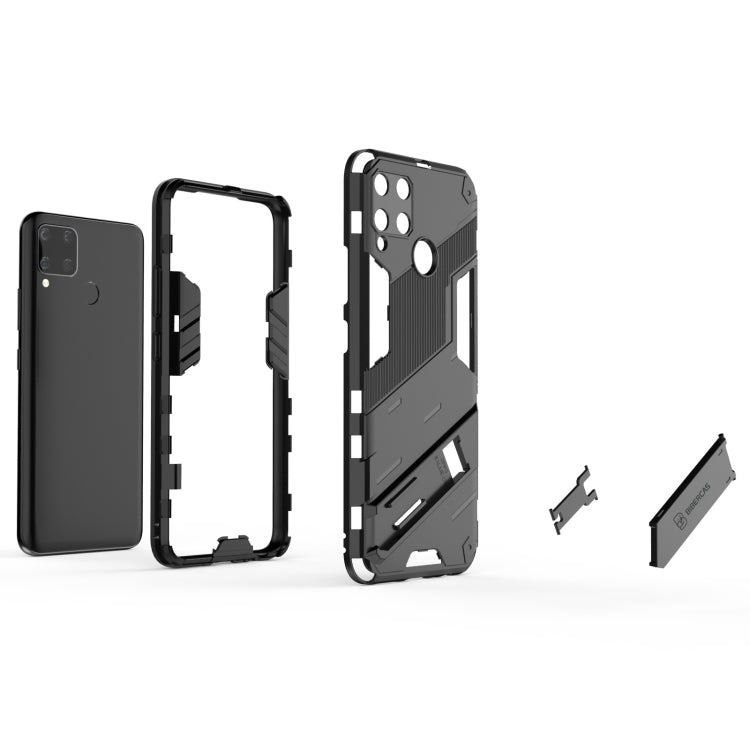 For OPPO Realme C15 Punk Armor 2 in 1 PC + TPU Shockproof Case with Invisible Holder