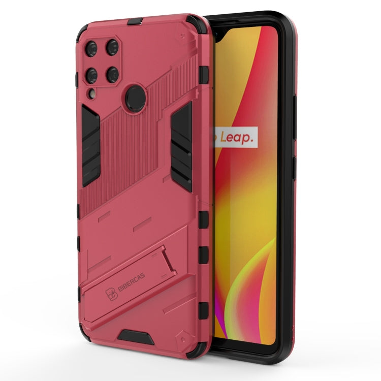 For OPPO Realme C15 Punk Armor 2 in 1 PC + TPU Shockproof Case with Invisible Holder
