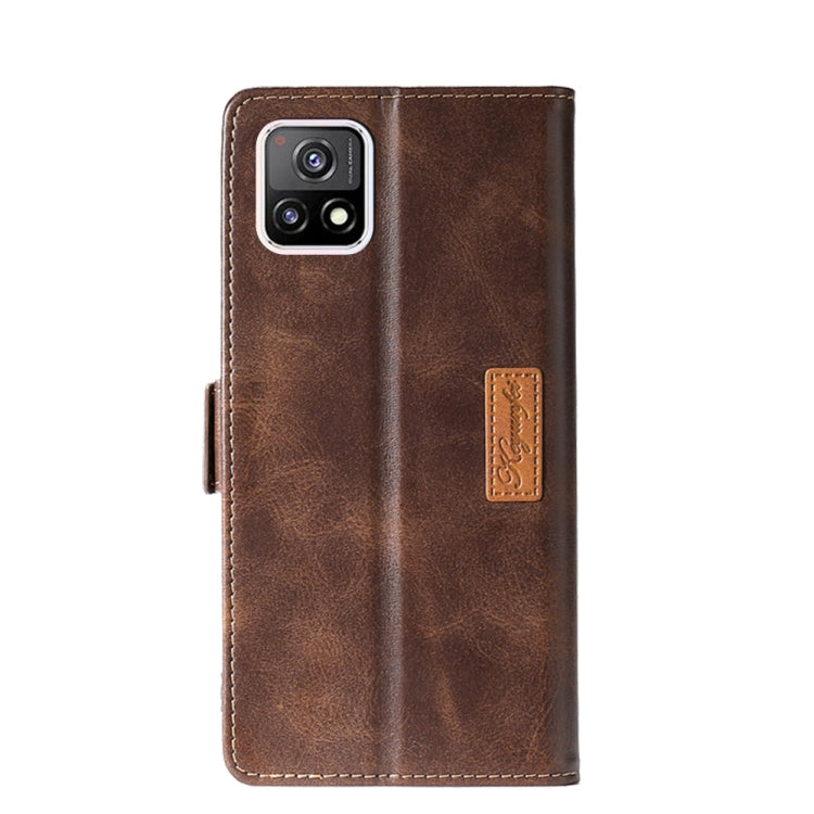 Retro Texture Contrast Color Side Buckle Horizontal Flip Leather Case with Holder & Card Slots & Wallet For vivo Y52s 5G