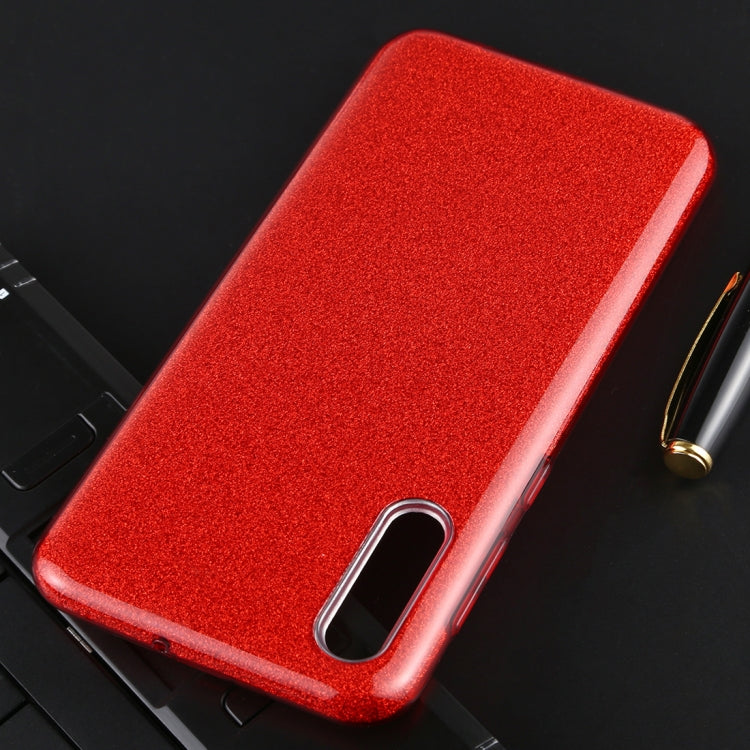 For Galaxy A50 Full Coverage TPU + PC Glittery Powder Protective Back Case