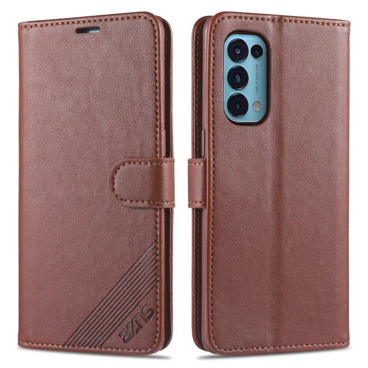 For OPPO Reno5 4G AZNS Magnetic Calf Texture Horizontal Flip Leather Case with Card Slots & Holder & Wallet