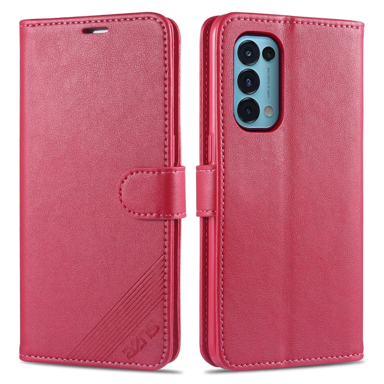 For OPPO Reno5 4G AZNS Magnetic Calf Texture Horizontal Flip Leather Case with Card Slots & Holder & Wallet