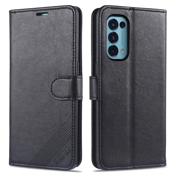 For OPPO Reno5 4G AZNS Magnetic Calf Texture Horizontal Flip Leather Case with Card Slots & Holder & Wallet