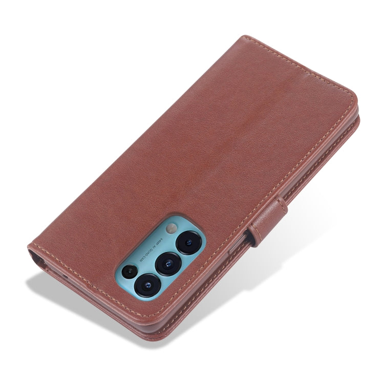 For OPPO Reno5 4G AZNS Magnetic Calf Texture Horizontal Flip Leather Case with Card Slots & Holder & Wallet