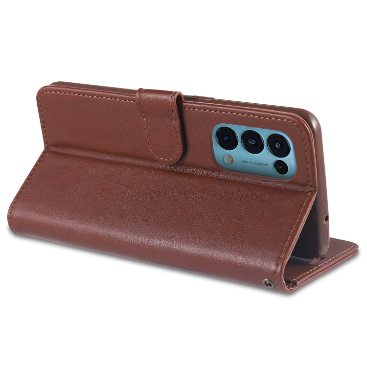 For OPPO Reno5 4G AZNS Magnetic Calf Texture Horizontal Flip Leather Case with Card Slots & Holder & Wallet