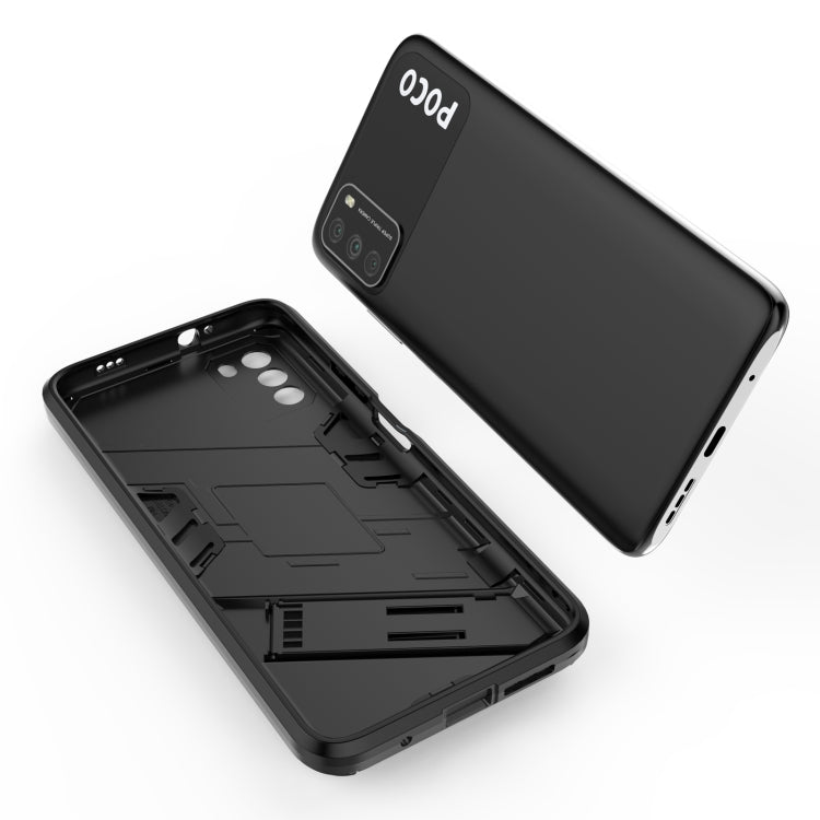 For Xiaomi Poco M3 Punk Armor 2 in 1 PC + TPU Shockproof Case with Invisible Holder
