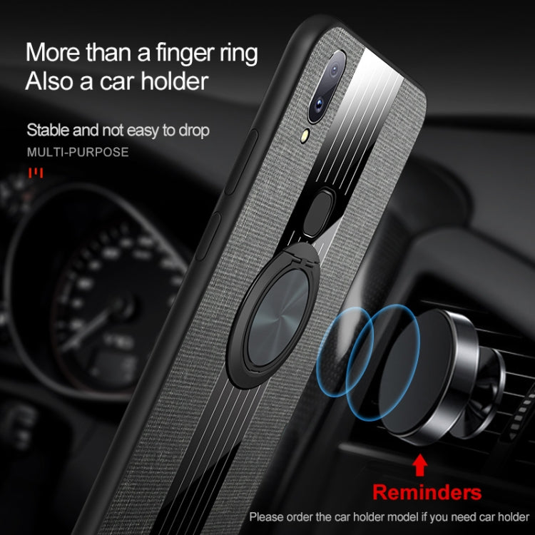 For Vivo V11i / Z3i XINLI Stitching Cloth Texture Shockproof TPU Protective Case with Ring Holder