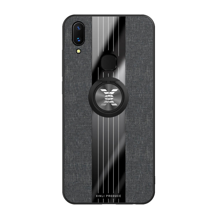 For Vivo X21 XINLI Stitching Cloth Texture Shockproof TPU Protective Case with Ring Holder