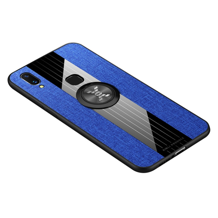 For Vivo X21 XINLI Stitching Cloth Texture Shockproof TPU Protective Case with Ring Holder