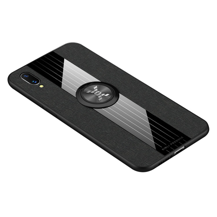 For Vivo X21UD XINLI Stitching Cloth Texture Shockproof TPU Protective Case with Ring Holder