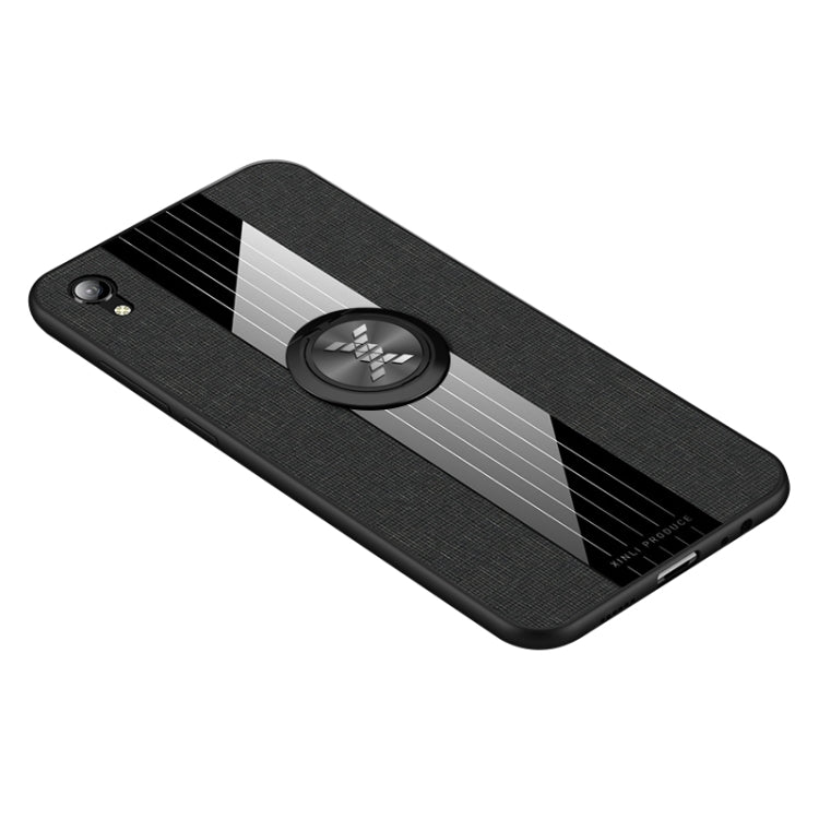 For Vivo Y91 XINLI Stitching Cloth Texture Shockproof TPU Protective Case with Ring Holder