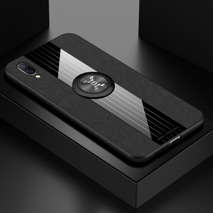 For Vivo X23 XINLI Stitching Cloth Texture Shockproof TPU Protective Case with Ring Holder