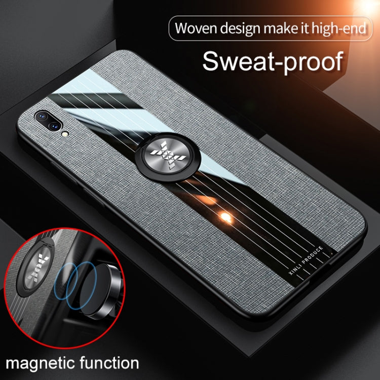 For Vivo X23 XINLI Stitching Cloth Texture Shockproof TPU Protective Case with Ring Holder
