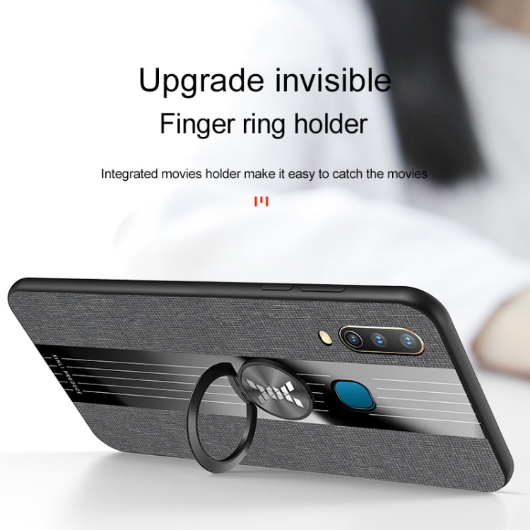 For Vivo Y3 / Y17 XINLI Stitching Cloth Texture Shockproof TPU Protective Case with Ring Holder