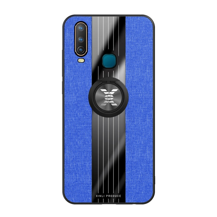 For Vivo Y3 / Y17 XINLI Stitching Cloth Texture Shockproof TPU Protective Case with Ring Holder