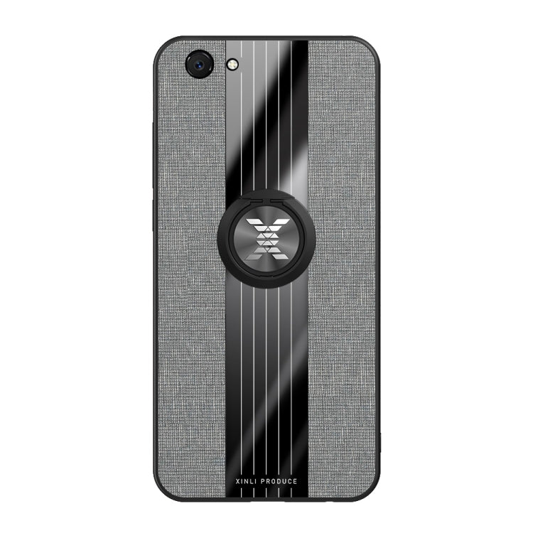 For Vivo Y71 XINLI Stitching Cloth Texture Shockproof TPU Protective Case with Ring Holder