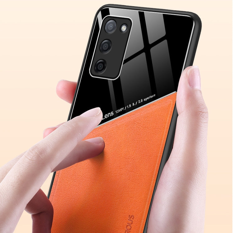 For OPPO A55 All-inclusive Leather + Organic Glass Protective Case with Metal Iron Sheet