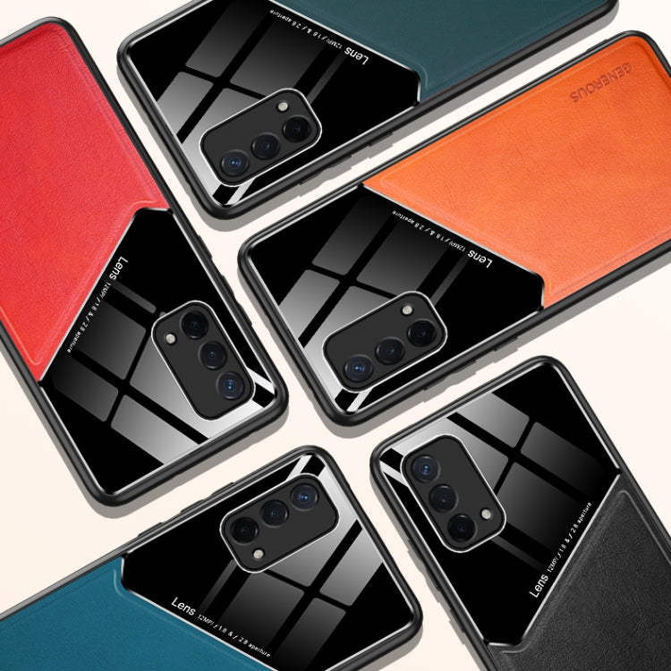 For OPPO A93 All-inclusive Leather + Organic Glass Protective Case with Metal Iron Sheet