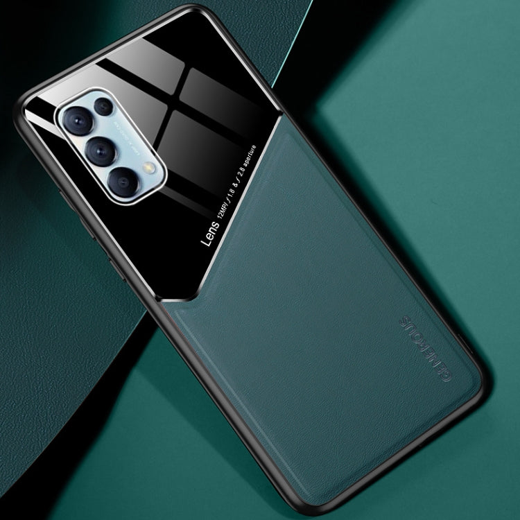 For OPPO Reno5 Pro / Reno5 All-inclusive Leather + Organic Glass Protective Case with Metal Iron Sheet