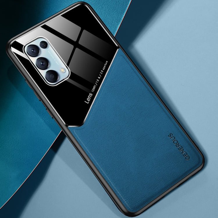 For OPPO Reno5 Pro / Reno5 All-inclusive Leather + Organic Glass Protective Case with Metal Iron Sheet