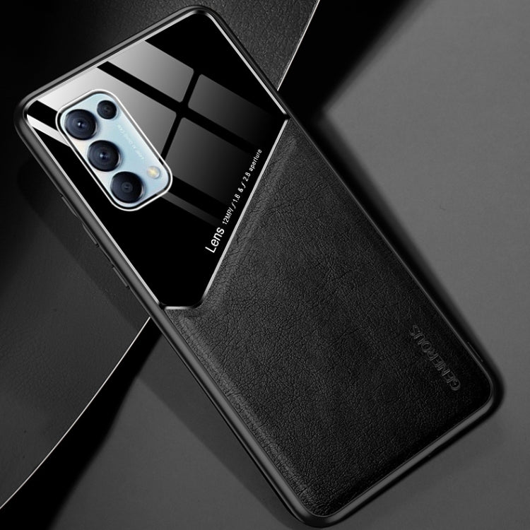For OPPO Reno5 Pro / Reno5 All-inclusive Leather + Organic Glass Protective Case with Metal Iron Sheet