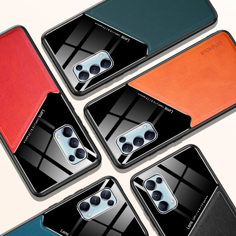 For OPPO Reno5 Pro / Reno5 All-inclusive Leather + Organic Glass Protective Case with Metal Iron Sheet