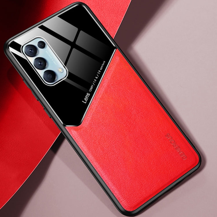 For OPPO Reno5 Pro / Reno5 All-inclusive Leather + Organic Glass Protective Case with Metal Iron Sheet