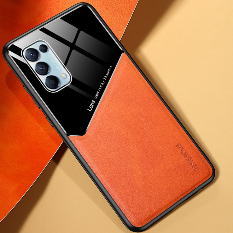 For OPPO Reno5 Pro / Reno5 All-inclusive Leather + Organic Glass Protective Case with Metal Iron Sheet