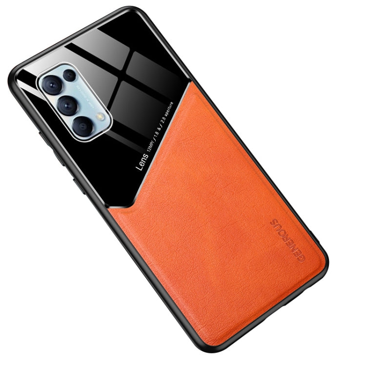 For OPPO Reno5 Pro / Reno5 All-inclusive Leather + Organic Glass Protective Case with Metal Iron Sheet