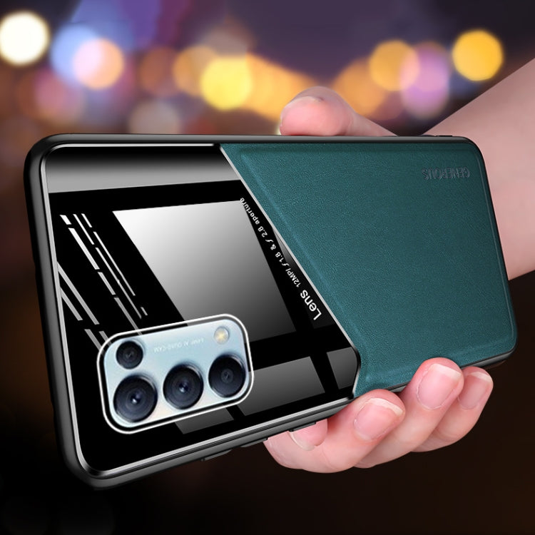 For OPPO Reno5 Pro / Reno5 All-inclusive Leather + Organic Glass Protective Case with Metal Iron Sheet