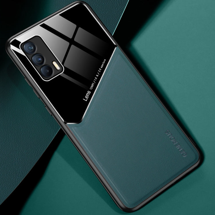 For OPPO Realme V15 All-inclusive Leather + Organic Glass Protective Case with Metal Iron Sheet