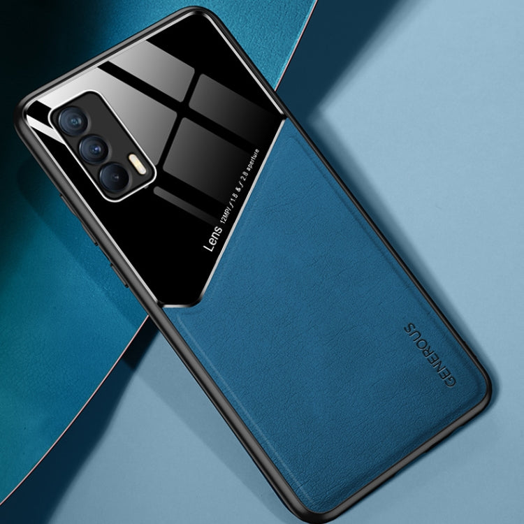 For OPPO Realme V15 All-inclusive Leather + Organic Glass Protective Case with Metal Iron Sheet