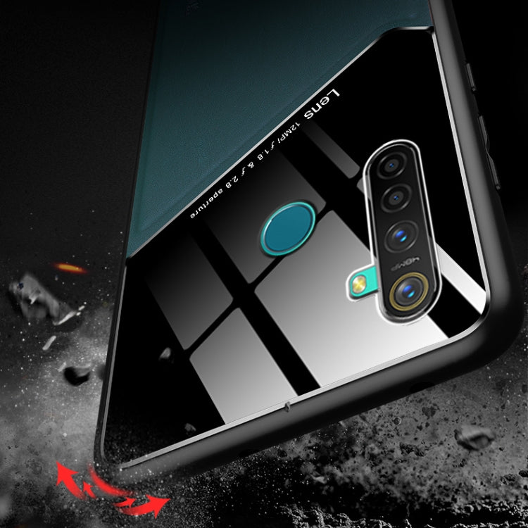 For OPPO Realme 5 All-inclusive Leather + Organic Glass Protective Case with Metal Iron Sheet