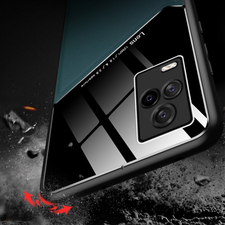 For vivo iQOO 7 All-inclusive Leather + Organic Glass Protective Case with Metal Iron Sheet