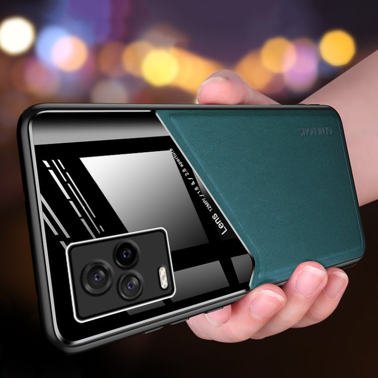 For vivo iQOO 7 All-inclusive Leather + Organic Glass Protective Case with Metal Iron Sheet