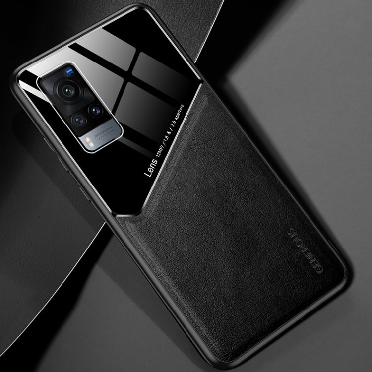 For vivo X60 All-inclusive Leather + Organic Glass Protective Case with Metal Iron Sheet