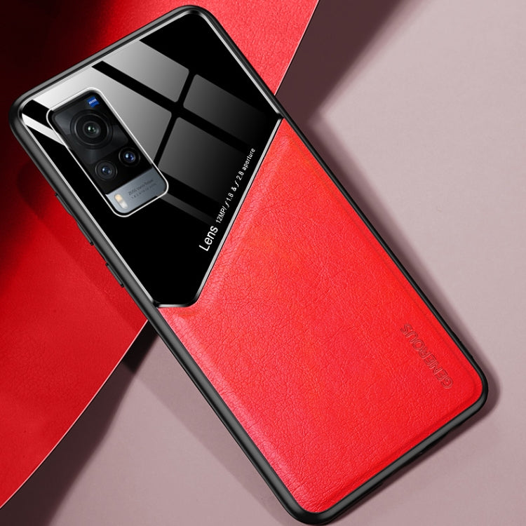 For vivo X60 All-inclusive Leather + Organic Glass Protective Case with Metal Iron Sheet