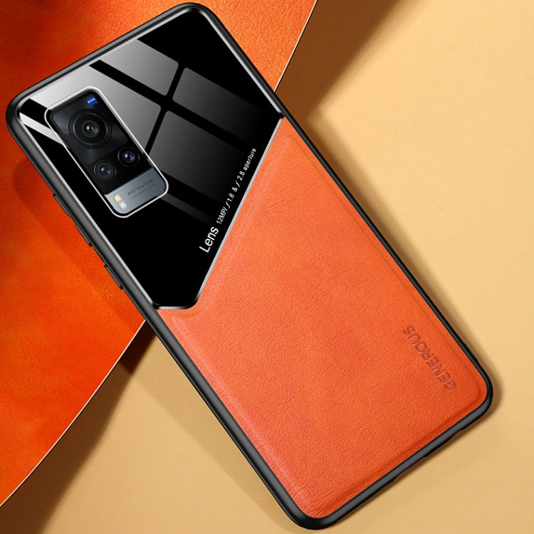 For vivo X60 All-inclusive Leather + Organic Glass Protective Case with Metal Iron Sheet